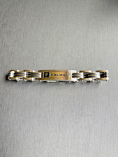 POLICE Contemporary ID Style Bracelet with Black Rubber Detailing - Preloved.