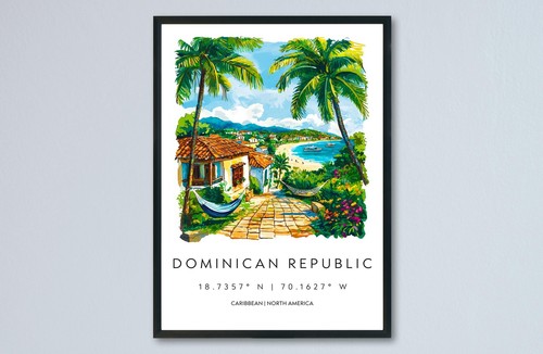 Dominican republic watercolor - republic,