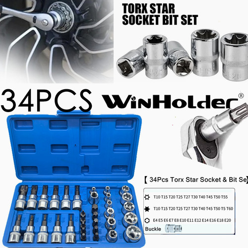 34pcs torx star socket bit - socket, set