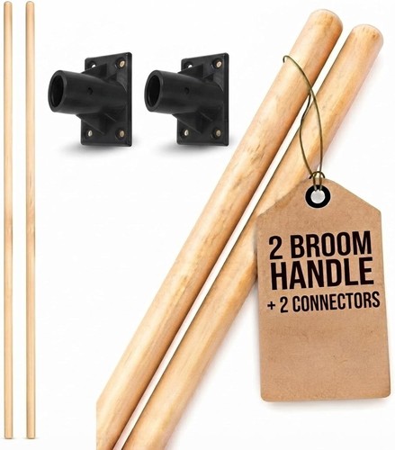 Wooden broom handles with - broom,