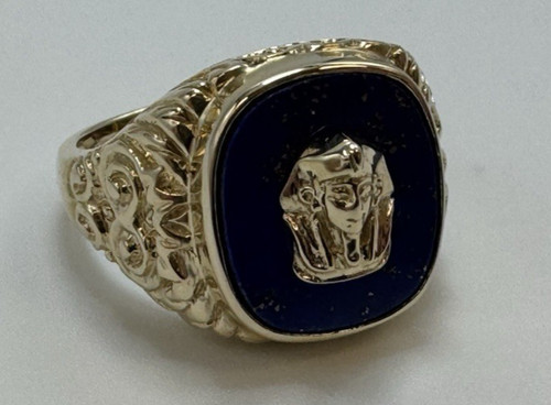 9ct gold lapis lazuli - lapis, pharoah