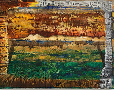 iNTERSTING ABSTRACT NATIVE AMERICAN INDIAN THEMED  Oil on Canvas unsigned