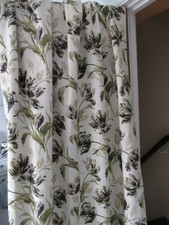 Laura Ashley Gosford Charcoal Lined Curtains 51"w x 79"d