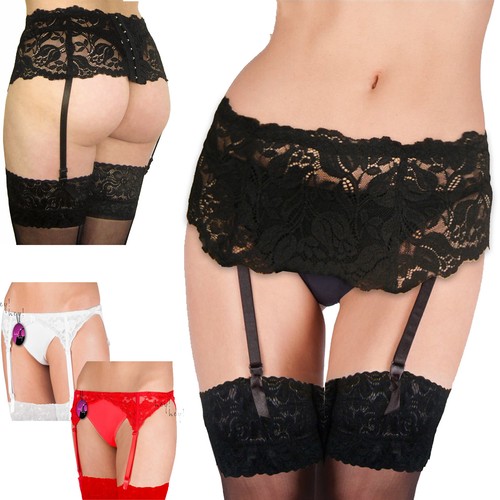 Suspender belt stocking set - suspender, &