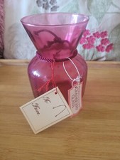 Cranberry Glass Vase PILGRIM GLASS VASE BOXED LABELED Vintage  
