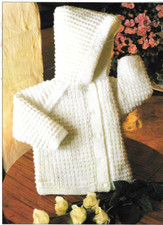 25 Years Peter Pan Baby Hoodie DK 18"/22" Vintage Knitting Pattern Reprint