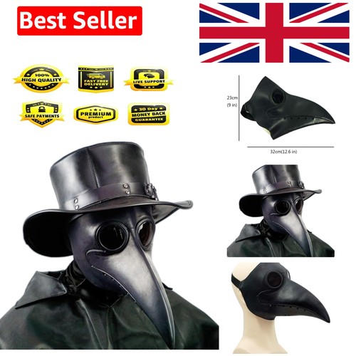 Plague doctor mask black bird - mask,,