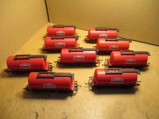 Hornby/Tri-ang. 9 Monobloc Tank Wagons. TEXACO. Red. 500.