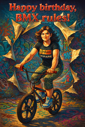 Bmx birthday card fun - card, –