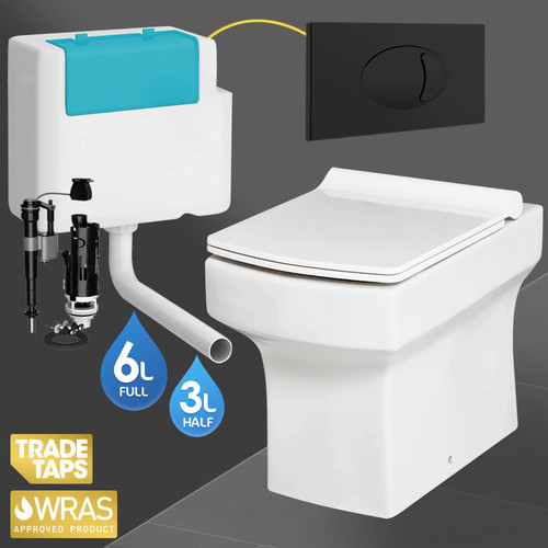 Square back wall toilet - back,