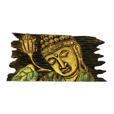 Wooden buddha plaque with - plaque,