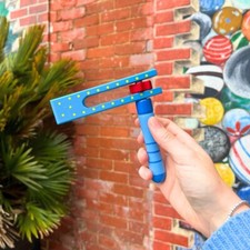 Vintage Style Wooden Football Ratchet Rattle Noise Maker - Red - FREE SHIPPING