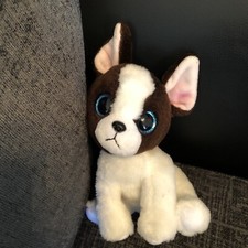 Ty Beanie Boo Portia The Brown & White Boston Terrier Dog 6” Tall