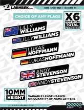 12 Personalised rider name / ID stickers - CYCLE BIKE | MTB | FRAME | HELMET