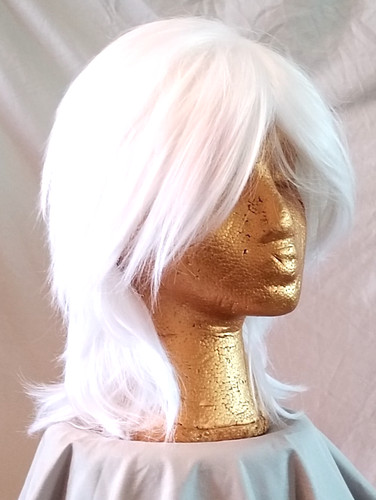 Short hair pure white wig - short, with