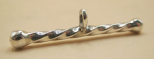 Handsome Solid Silver T Bar Set With Diamonds For Albert / Pocket Watch Chain