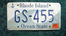 GS-455 RHODE ISLAND dated 2020, American Licence Plate 12"x6"