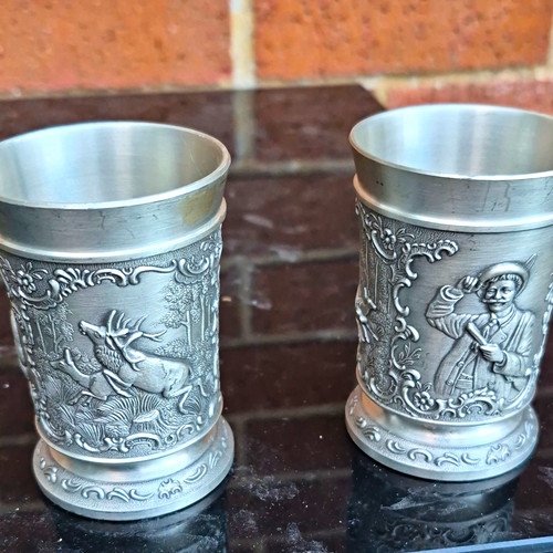 Pewter shot glasses set - pewter,