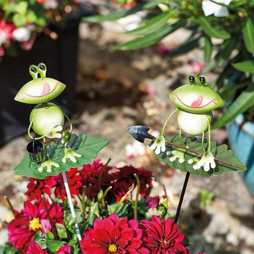 Garden frog stake ornament - garden,