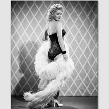 Print photo blond fan dancer - print,