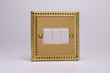 Varilight Georgian Brass Plated Classic 1 or 2-Way Light Switches 10 Amp 