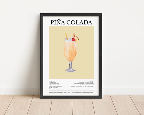 Pina colada cocktail print bar - print,