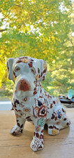 vintage antique Imari patterned chinese ceramic dog signed 19th century
