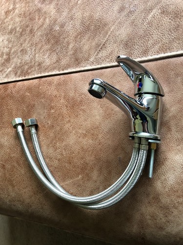 Chrome basin monobloc lever