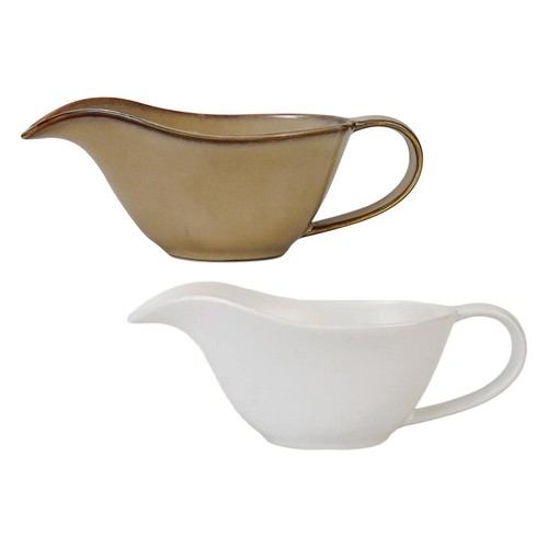 Ceramic gravy boat with handle - boat,