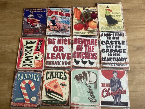 Vintage metal wall signs - vintage,