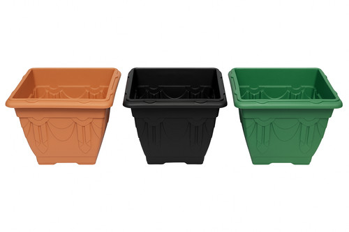Square plastic plant pots - square,