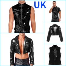 UK Mens Wet Look PVC Leather