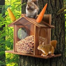 Wood Squirrel Feeder House –
