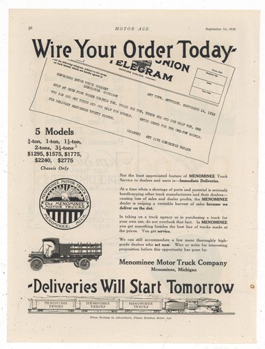 1916 menominee motor truck - 1916,