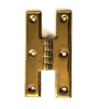 Pair brass decorative H hinges
