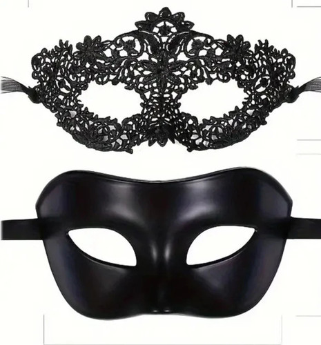 2pcs black lace masquerade - 2pcs,