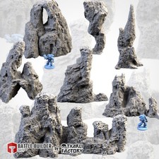 Volcanic Rock Mountain Terrain by Txarli Rocky Hills 28mm 32mm Fantasy Scenery