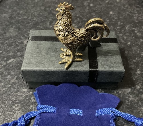 Lucky miniature brass cockerel - lucky,