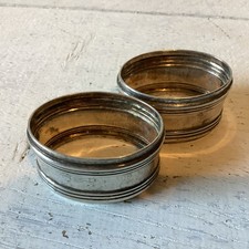 Vintage ORLI Italian Silver Plated pair Oval Napkin holders nice solid pieces 