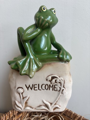 Glazed green frog welcome - frog,