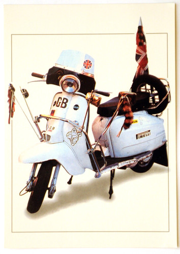 Lambretta mod scooter postcard