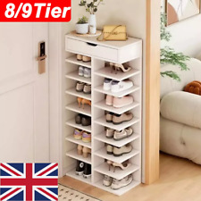 8/9 Tier Shoe Storage Rack Standing Cabinet Footwear Organizer Narrow Shelf Wood