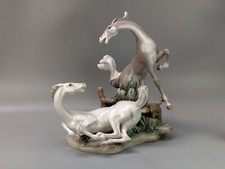 Vintage Lladro Playful Horses Gloss Large piece