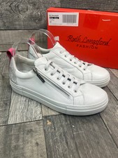 Ruth Langsford Trainers EU 41 UK 8 White Pink Leather Zip QVC Casual