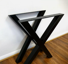 Industrial Metal X Table Legs – Heavy Duty Steel Desk Frame (Set of 2)