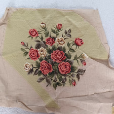 Needlepoint Tapestry Chair Cover/ Project - Handmade - background unfinished