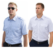Men Pilot Shirts Short Sleeves