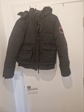 Superdry Everest Explorer Parka Jacket Womens 12 UK Black Winter Faux Fur Trim