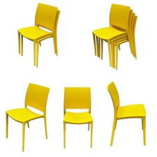 Yellow Plastic Stacking Chairs, Yellow Garden Chair, Kids Bedroom Chairs
