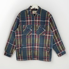 VTG Champion Harris Fleece Jacket Mens L Sherpa Lining Tartan Plaid Lumberjack